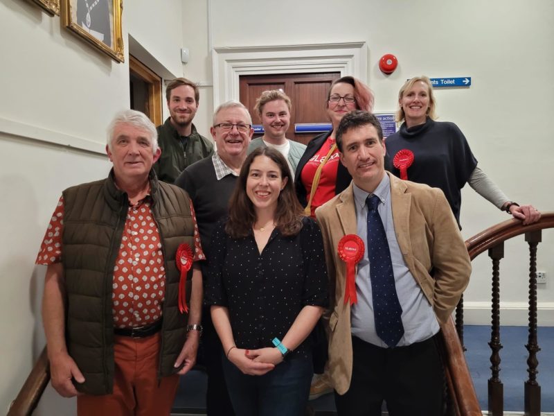 Alice Macdonald, Calix Eden, Martin Booth and the Labour team at the election count